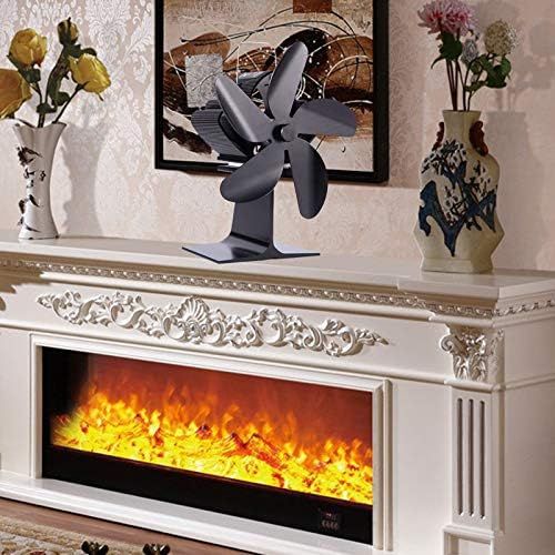  Dolity Wood Stove Fan Heat Powered Fireplace Log Burner Fireplace 5 Black