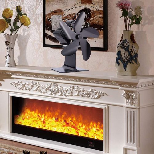  Dolity Wood Stove Fan Heat Powered Fireplace Log Burner Fireplace 5 Black