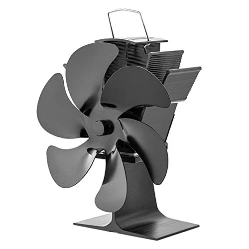  Dolity Heat Powered Stove Fan, 6 Blades Wood Burner Silent Fireplace Fan Home Efficient Wood Burning Stove Fan