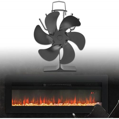  Dolity Heat Powered Stove Fan, 6 Blades Wood Burner Silent Fireplace Fan Home Efficient Wood Burning Stove Fan