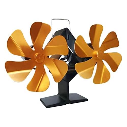  Dolity 12 Blades Fireplace Stove Fan Heat Powered Wood/Log Burner Fan Eco Friendly Heat Circulation for Wood/Log Burner Gold