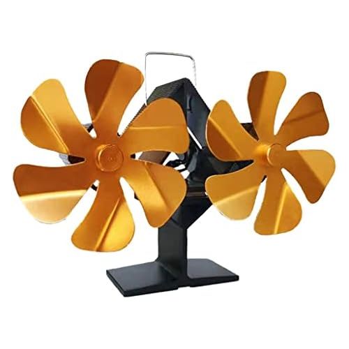  Dolity 12 Blades Fireplace Stove Fan Heat Powered Wood/Log Burner Fan Eco Friendly Heat Circulation for Wood/Log Burner Gold