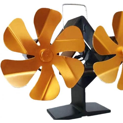  Dolity 12 Blades Fireplace Stove Fan Heat Powered Wood/Log Burner Fan Eco Friendly Heat Circulation for Wood/Log Burner Gold