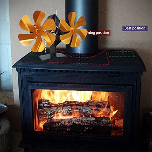  Dolity 12 Blades Fireplace Stove Fan Heat Powered Wood/Log Burner Fan Eco Friendly Heat Circulation for Wood/Log Burner Gold