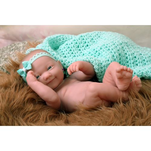 Doll-p My Cute Baby Girl Doll Smiling Preemie Berenguer Newborn Doll Outfit Vinyl 14 Inches Realistic Washable with Pacifier for Children and Adults