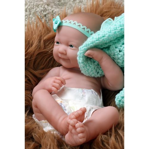  Doll-p My Cute Baby Girl Doll Smiling Preemie Berenguer Newborn Doll Outfit Vinyl 14 Inches Realistic Washable with Pacifier for Children and Adults