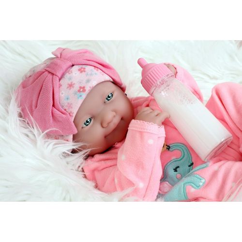  Doll-p My Cute Baby Girl Doll Smiling Preemie Berenguer Newborn Doll Outfit Vinyl 14 Inches Realistic Washable with Pacifier for Children and Adults