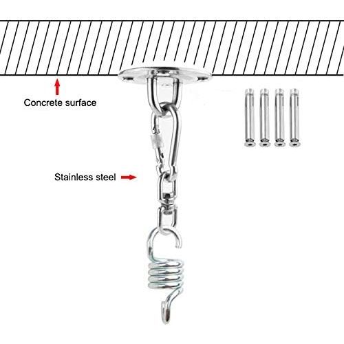  DollaTek 700 LB Hangematten-Aufhangeset Schwere Karabinerfeder und Drehknopf fuer Schaukelstuhl Yoga-Boxsacke - Betoninstallation