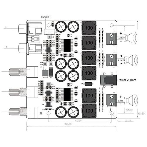  Dollatek TPA3118?2.1?Digital Power Amplifier Board 30?W + 30?W + 60?W Bass Bag 60?W Binauraler Stereo Audio Amplifier Computer Amplifier Home Theater Stereo Active Speake