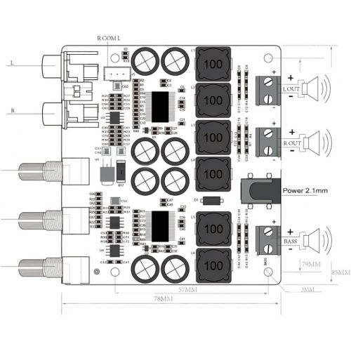  Dollatek TPA3118?2.1?Digital Power Amplifier Board 30?W + 30?W + 60?W Bass Bag 60?W Binauraler Stereo Audio Amplifier Computer Amplifier Home Theater Stereo Active Speake