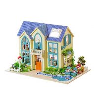 Dollhouse dollhouse Wooden Miniatures DIY House Kit with Cover Led Light and Music- Victoria Cottage