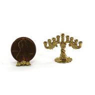 Dollhouse Miniature 1:12 Fancy Gold Jewish Menorah