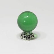 Dollhouse Miniature Green Fortune Tellers Crystal Ball on Silver Base