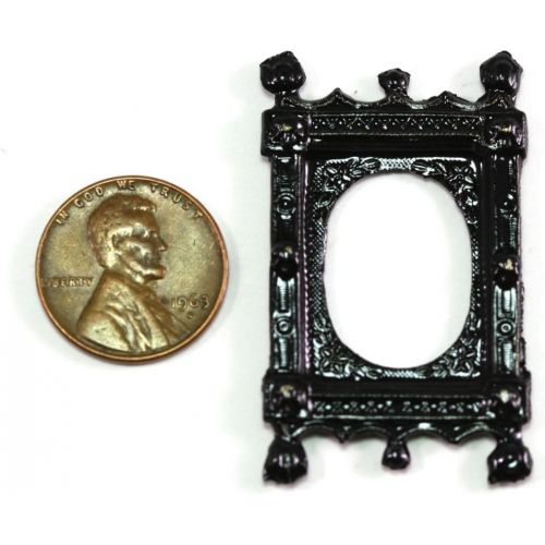  Dollhouse Miniature Gothic Look Ornate Black Picture Frame