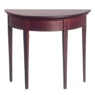 Dollhouse Miniature Half Round Side Table in Mahogany by Classics of Handley House