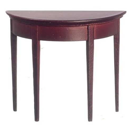  Dollhouse Miniature Half Round Side Table in Mahogany by Classics of Handley House