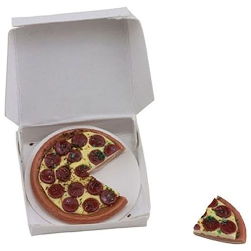  Dollhouse Miniature 1:12 Scale Pepperoni Pizza with Slice Out in a Pizza Box