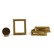 Dollhouse Miniature Set of 4 Gold Picture Frames