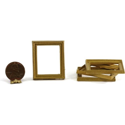  Dollhouse Miniature Set of 4 Gold Picture Frames