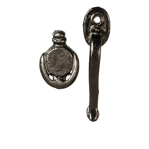  Dollhouse Miniature Door Handle And Knocker Black 1 Pair