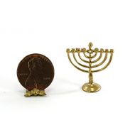 Dollhouse Miniature 1:12 Gold Jewish Menorah