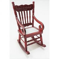 Dollhouse Miniature Mahogany Antique Replica Rocking Chair