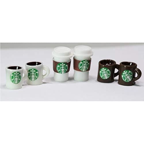  Dollhouse Miniature Set of 6 Popular Coffee Chain Cups