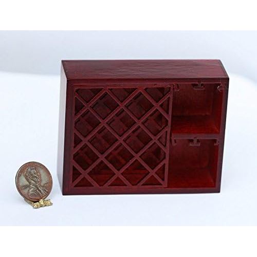  Dollhouse Miniature Kitchen Wall Wine Rack in Mahogany