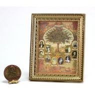 Dollhouse Miniature 1:12 Scale Artwork Victorian Family Tree in a Gold Frame