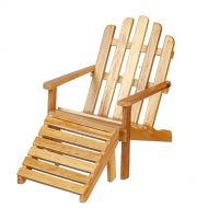 Dollhouse Miniature Adirondack Chair and Foot Stool in Wood