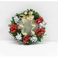 Dollhouse Miniature 1:12 Scale Holiday Christmas Wreath with Berries and Mistletoe