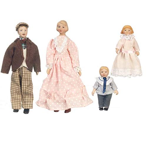  Dollhouse Miniature 1:12 Scale Charming Porcelain Doll Family Set of 4 by Town Square Miniatures