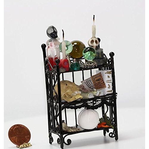  Dollhouse Miniature Sorcerers Filled Wall Shelf for Halloween