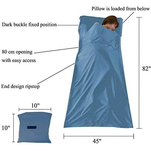  Dolloly Sleeping Bags Liners for Adult Travel Sheet Sleep Sack Lightweight Dirt-Proof Compact Blankets Warm Camping Liner for Hostels Planes Trains Backpacking Hiking Outdoor Picnic