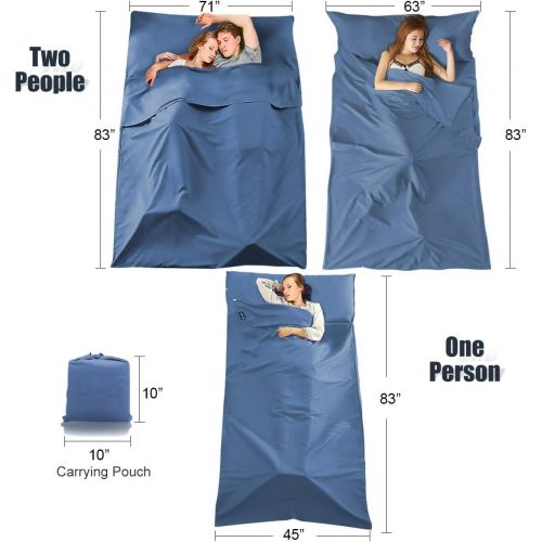  Dolloly Sleeping Bags Liners for Adult Travel Sheet Sleep Sack Lightweight Dirt-Proof Compact Blankets Warm Camping Liner for Hostels Planes Trains Backpacking Hiking Outdoor Picnic