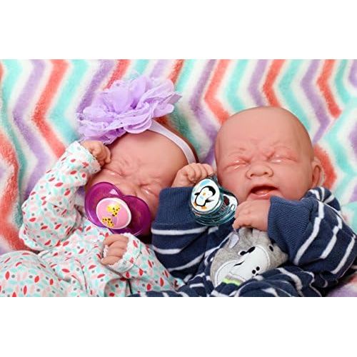  Doll-p Reborn Baby Twins Boy and Girl Preemie with Beautiful Accessories Anatomically Correct Washable...