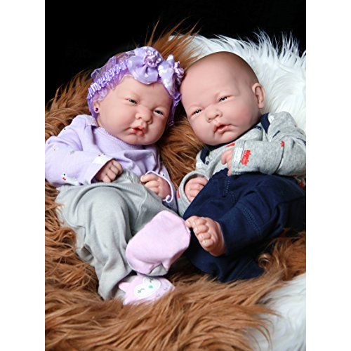  Doll-p Realistic Reborn Cute Babies Twins Boy and Girl Preemie with Beautiful Accessories Anatomically Correct...