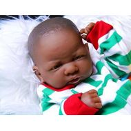 Doll-p Reborn Baby African Boy My Cute Baby Doll Anatomically Correct Lifelike Newborn Pacifier Realistic Beautiful Accessories 15 Inches Completely Washable
