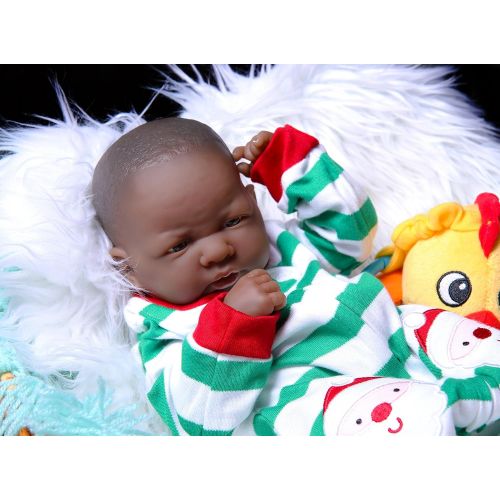  Doll-p Reborn Baby African Boy My Cute Baby Doll Anatomically Correct Lifelike Newborn Pacifier Realistic Beautiful Accessories 15 Inches washable