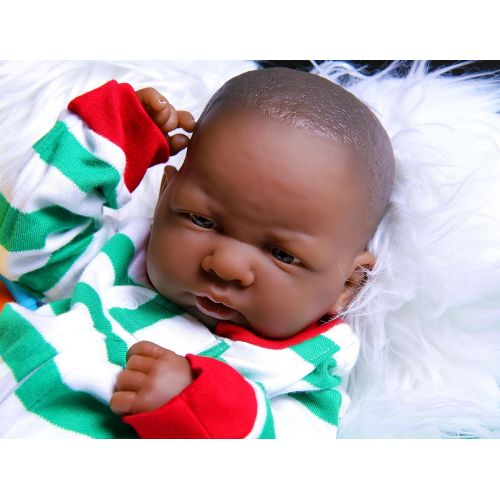  Doll-p Reborn Baby African Boy My Cute Baby Doll Anatomically Correct Lifelike Newborn Pacifier Realistic Beautiful Accessories 15 Inches washable
