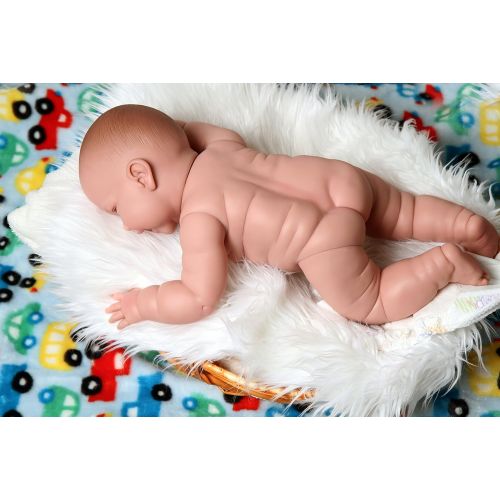  Doll-p Baby Handsome Boy Doll Soft Vinyl Reborn Anatomically Correct with Detailed Wrinkles Toy Real Alive Washable Berenguer Realistic 18 inches Lifelike with Cute Accessories