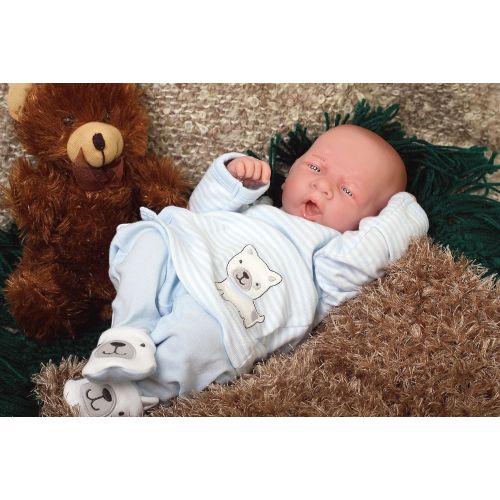  Doll-p My Cute Reborn Baby Boy Doll 14 inches Preemie Newborn with Beautiful Accessories Anatomically Correct Washable Berenguer Real Realistic Soft Vinyl Alive Lifelike Pacifier