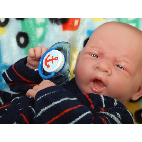  Doll-p My Cute Reborn Baby Boy Doll 14 inches Preemie Newborn with Beautiful Accessories Anatomically Correct Washable Berenguer Real Realistic Soft Vinyl Alive Lifelike Pacifier