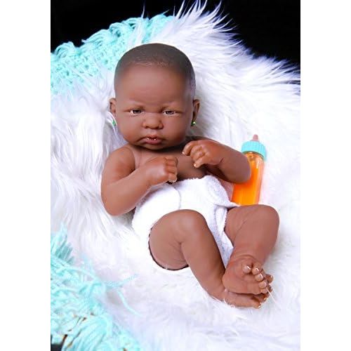 Doll-p Cute African American Baby Girl Realistic Berenguer 15 inches Anatomically Correct Real Alive Baby Washable Doll Soft Vinyl with Extras Accessories