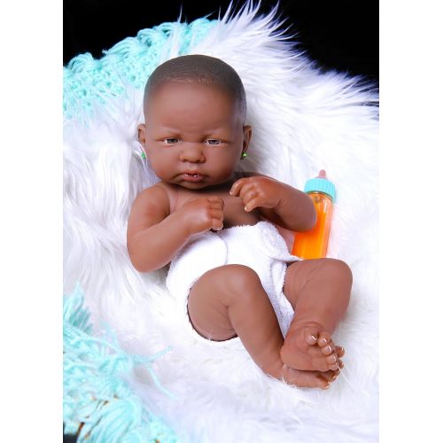  Doll-p Cute African American Baby Girl Realistic Berenguer 15 inches Anatomically Correct Real Alive Baby Washable Doll Soft Vinyl with Extras Accessories