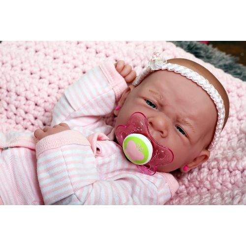  Doll-p Reborn Baby Girl Preemie with Beautiful Accessories Anatomically Correct Washable Berenguer 14 inches Real Realistic Soft Vinyl Alive Lifelike Pacifier Doll Super Combo Price