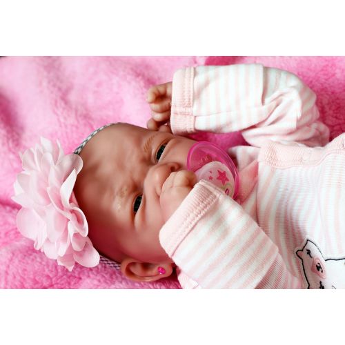  Doll-p Reborn Baby Girl Preemie with Beautiful Accessories Anatomically Correct Washable Berenguer 14 inches Real Realistic Soft Vinyl Alive Lifelike Pacifier Doll Super Combo Price