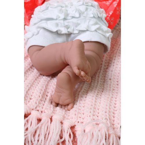  Doll-p Sweet Smiling Baby Preemie Reborn Clothes Correct Doll 15 inches Real Vinyl Realistic Berenguer Anatomically Correct Life like Alive With Beautiful Accessories