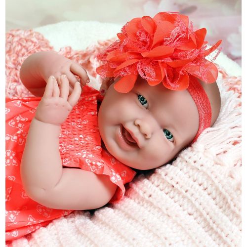  Doll-p Sweet Smiling Baby Preemie Reborn Clothes Correct Doll 15 inches Real Vinyl Realistic Berenguer Anatomically Correct Life like Alive With Beautiful Accessories