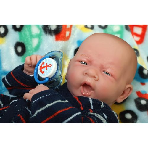  Doll-p My Cute Reborn Baby Boy Doll 14” inches Preemie Newborn with Beautiful Accessories Anatomically Correct Washable Berenguer Real Realistic Soft Vinyl Alive Lifelike Pacifier (Cute B